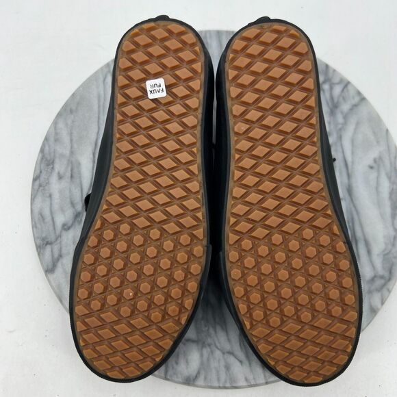 VANS Womens 9 All Weather MTE Old Skool Shoe Black Camo Faux Fur Low Top Lace Up - Picture 7 of 11